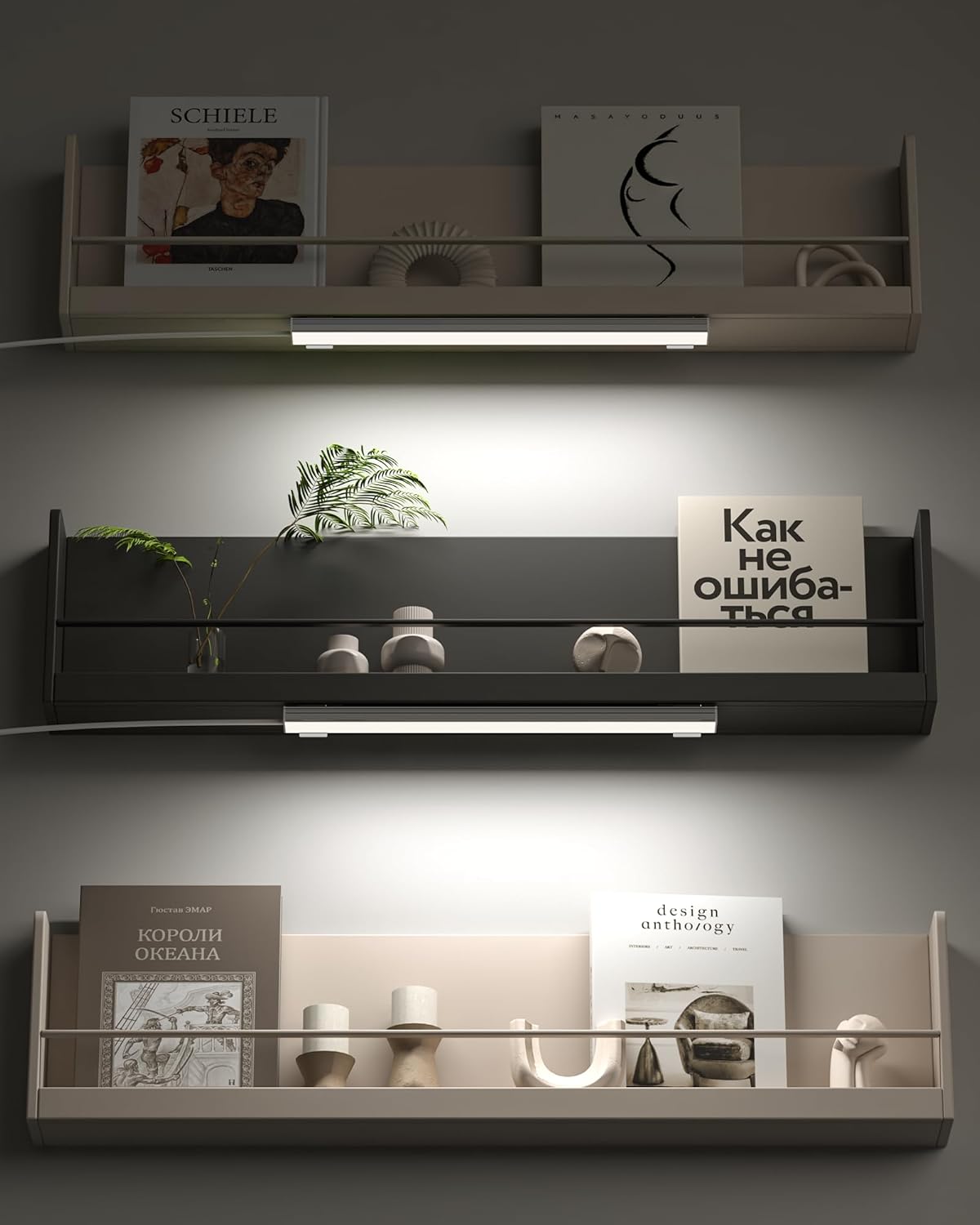 ASOKO Under Cabinet Led Lighting, 12 Inch Light Strip Bar, Daylight White 5000K Dimmable Plug in USB Light, Small Thin Led Under Counter Lighting for Kitchen/Room/Shelf/Desk/Display Case
