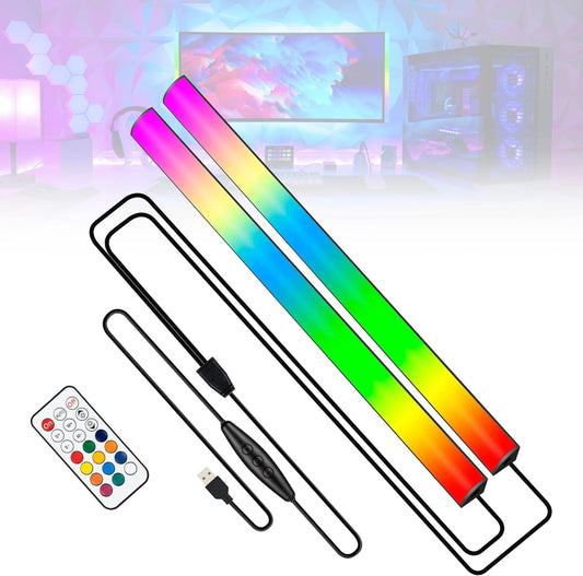 Under Monitor RGB Light Bar, LED Light for Desk Gaming Setup, USB Powered Keyboard Light, 12 Inch 5V, 353 Color Change Modes, Wireless Remote, LED Ambient Lights for Room Decor, Desk Setup, PC