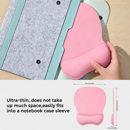 EooCoo Ergonomic Mouse Pad with Wrist Support, Mousepad with Memory Foam Wrist Rest and Non-Slip Base for Computer, Cafe, Home & Office, 9.64 x 8.26 in Office Desk Accessories