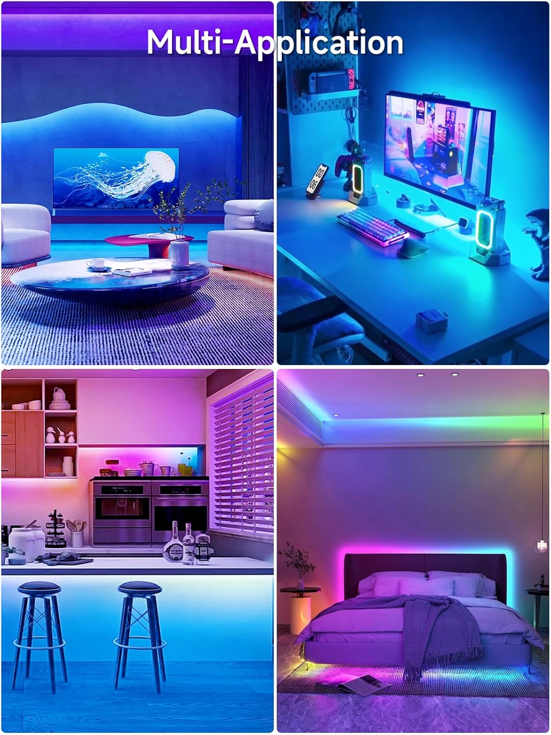 KANTUTOE LED Lights for TV, 16.4ft TV LED Backlight for 45-75 Inch TVs, RGB TV Backlight Behind with Music Sync, Smart APP and Button Control Strip Lights USB Powered for Bedroom/Gaming