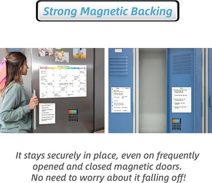 JPRO Magnetic Weekly Calendar and to Do List for Fridge - 8.5" x 6.5" Weekly Meal Planner for Refrigerator and Dry Erase Daily to-Do List -6 Markers Included!