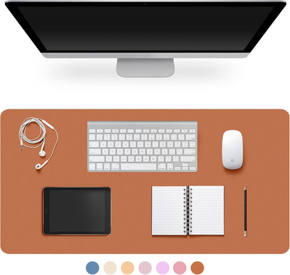 Leather Desk Pad Protector,Non-Slip Desk Pad,on-Slip PU Leather Large Mouse Pad,Easy Clean Desk Protecor Mat,Writing Pad for Office Work/Home/Decor(Black, 23.6" x 13.7")