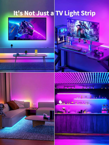 KANTUTOE LED Lights for TV, 16.4ft TV LED Backlight for 45-75 Inch TVs, RGB TV Backlight Behind with Music Sync, Smart APP and Button Control Strip Lights USB Powered for Bedroom/Gaming