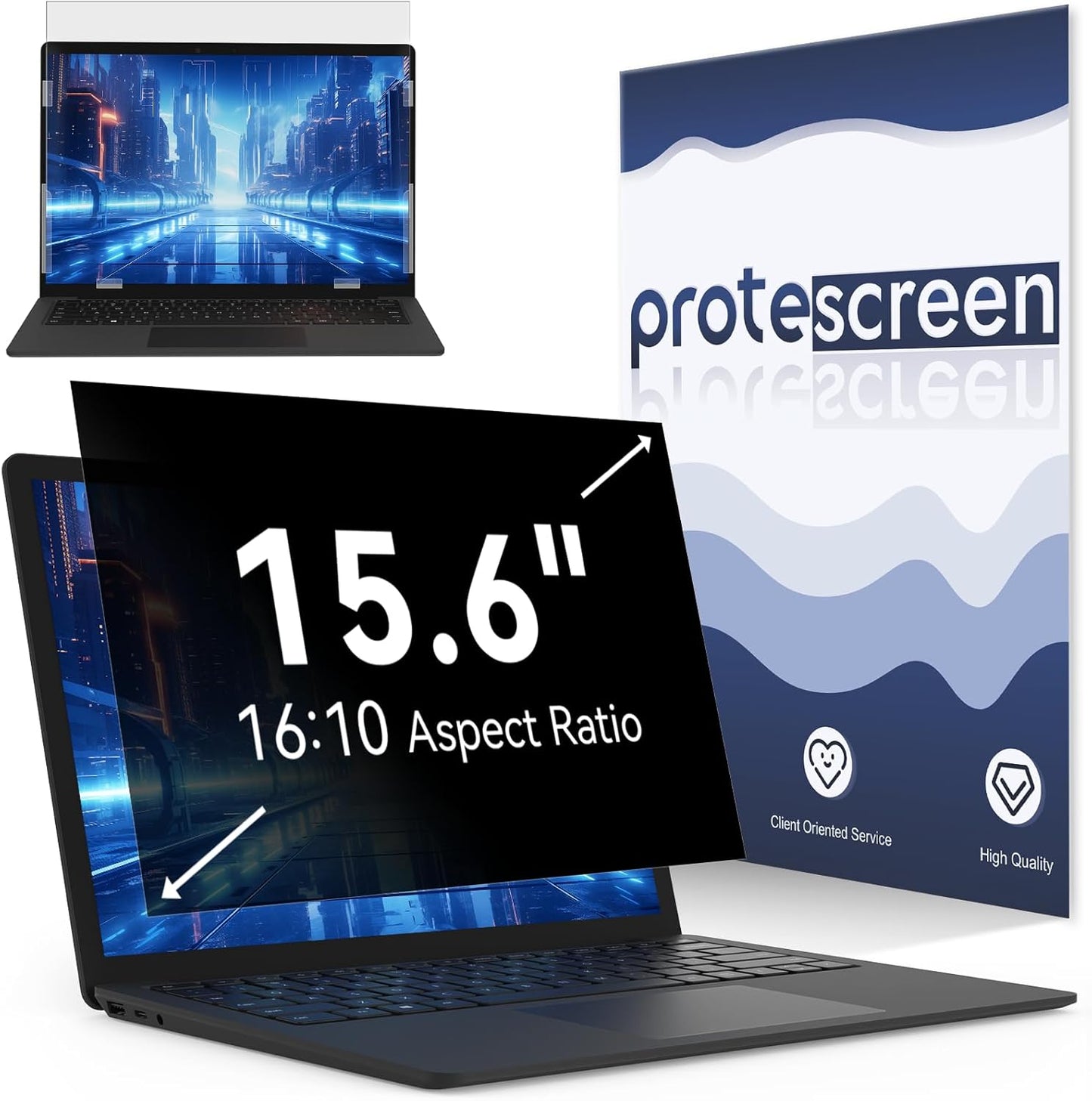 Laptop Privacy Screen 14 Inch Compatible with HP/Dell/Acer/Samsung/Asus/Lenovo/Toshiba,16:10 Aspect Removable Anti Glare Blue Light Filter Protector, 14 in Laptop Privacy Screen Shield