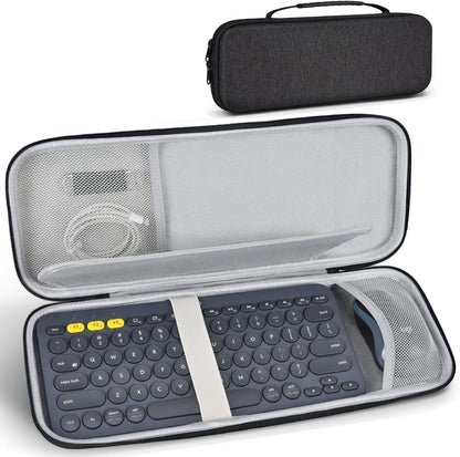 Hard Keyboard Carrying Case for Logitech Pebble Keys 2 K380s & Logitech K380 Bluetooth Keyboard Case + M350 Pebble Mouse Combo, Wireless Keyboard Shockproof Protective Travel Bag, Black