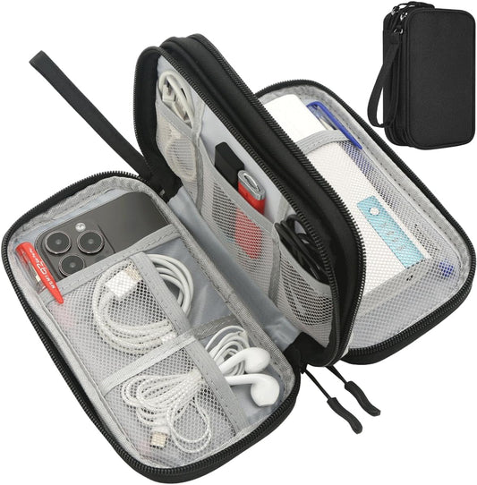 CAAORDKSO Cord Organizer Travrel Bag, Electronic Organizer Travel Case, Water Resistant Cable Organizer Pouch for Cable, Cord, USB, Charger, Phone, Power Bank, Earphone (Mint Green, Medium)