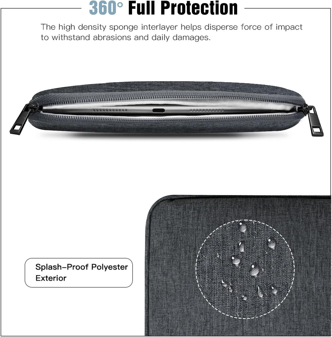 TiMOVO 9-11" Tablet Sleeve Bag for iPad 11-inch A16 2025, iPad 10.9"/10.2"| Air 11 Inch/5th/4th Gen. 10.9", Galaxy Tab A9+/A11Plus 11", Protective Bag Fit Smart Keyboard, Dusty Blue