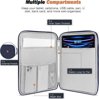 MoKo 9-11 Inch Tablet Sleeve Case, Fits New 11inch iPad Air M4/Pro M5, iPad A16 11", i-Pad 10/9/8/7th/Air 5/4th 10.9"/10.2", Tab S9/S8 11", Protective Bag Carrying Case with Pocket, Dark Gray