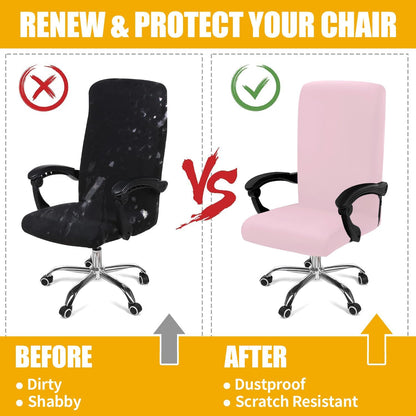 Smiry Stretch Printed Office Chair Armrest Covers, 2 Pcs Soft Fit Removable Washable Computer Desk Chair Arm Covers Protector, Black