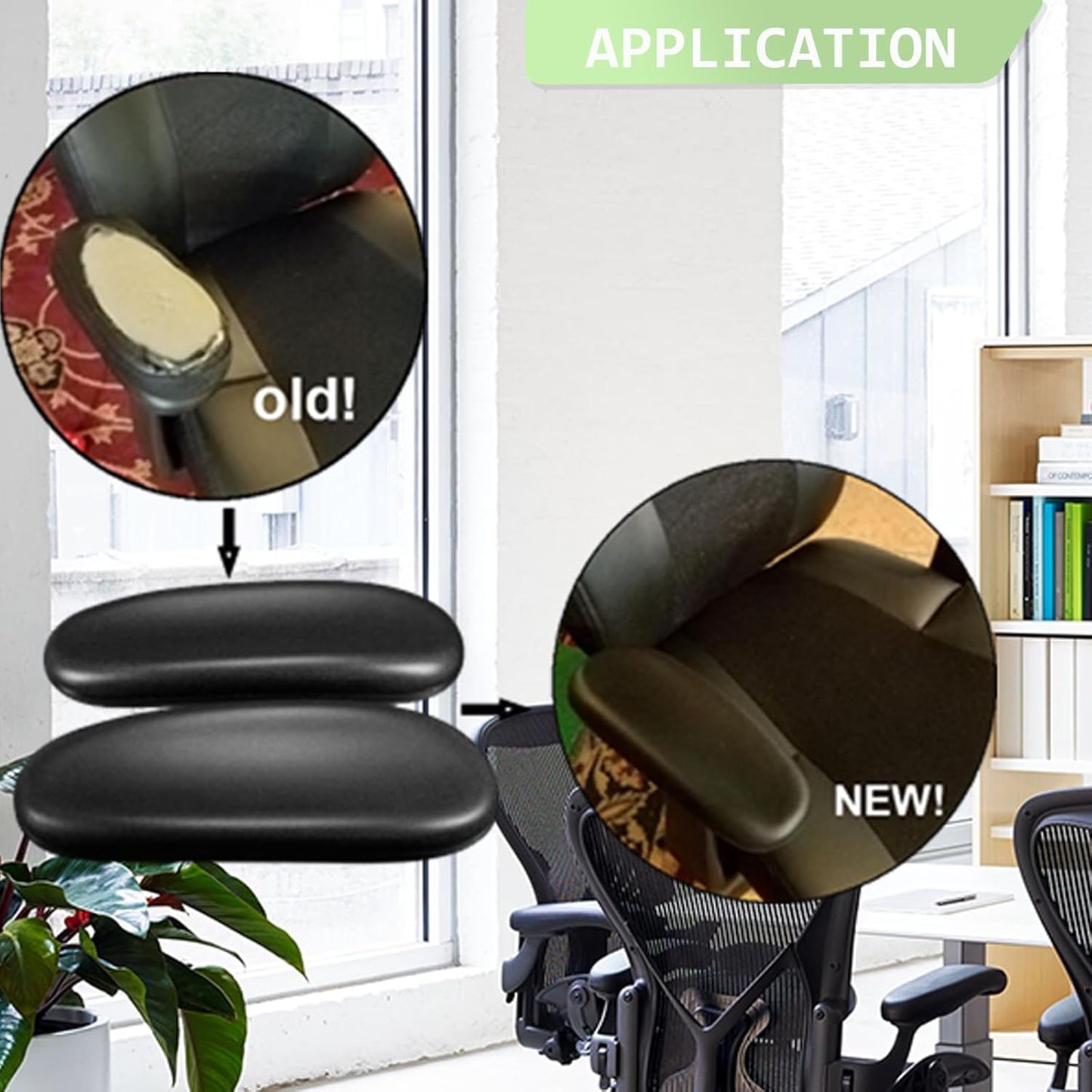 Ketofa Office Chair Arm Rest Replacement Fits All Styles of Arms with 4" Mounting Hole Patterns Screws Set Desk Armrest Cover(2Pack)