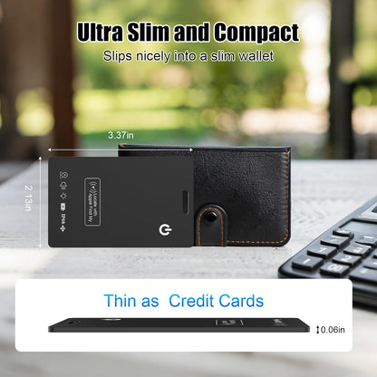 Fathers Day Dad Gifts, Ultra-Thin Wallet Tracker Card, Rechargeable 0.094in IP68 Waterproof Bluetooth Tracker for Wallets, Passport, Work with Apple Find My, Card Locator(iOS Only)