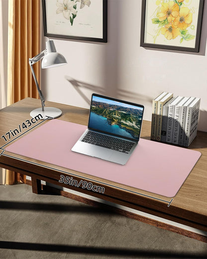 Leather Desk Pad Protector, Office Desk Mat, Large Mouse Pad, Non-Slip PU Leather Desk Blotter, Laptop Desk Pad Desk Accessories for Office and Home (Black, 40" x 17")