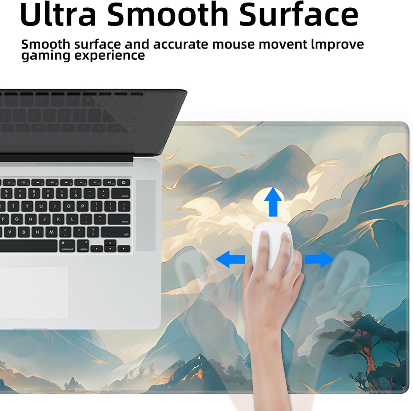 Galdas Mouse Pad For Gaming,Forest Background Pattern XXL XL Large Mouse Mat Long Extended MousePad Desk Mat Non-Slip Rubber Mice Pads Stitched Edges Thin (31.5 x 11.8 x 0.12 Inches) Tree