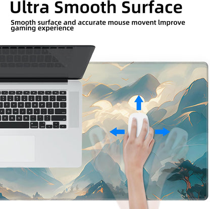 Galdas Mouse Pad For Gaming,Forest Background Pattern XXL XL Large Mouse Mat Long Extended MousePad Desk Mat Non-Slip Rubber Mice Pads Stitched Edges Thin (31.5 x 11.8 x 0.12 Inches) Tree