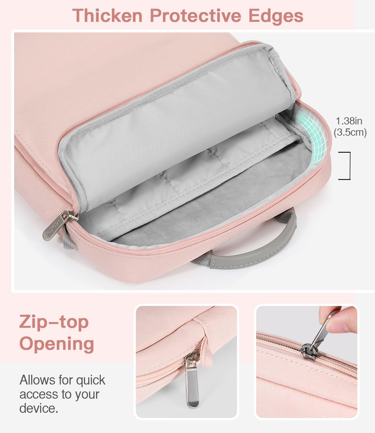 MoKo 13 Inch Tablet Sleeve Bag, Fits with 13 Inch New iPad Pro M5 & Air M4/M3, iPad Pro 12.9 M2&M1,Surface Laptop Go 12.4,Galaxy Tab S8+/S9+ 12.4,Handle Carrying Case with Shoulder Strap,Black &Gray