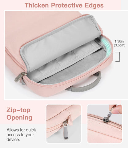 MoKo 13 Inch Tablet Sleeve Bag, Fits with 13 Inch New iPad Pro M5 & Air M4/M3, iPad Pro 12.9 M2&M1,Surface Laptop Go 12.4,Galaxy Tab S8+/S9+ 12.4,Handle Carrying Case with Shoulder Strap,Black &Gray