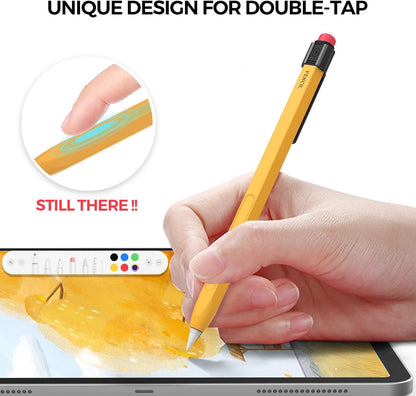 TRONWIN iPencil Case Sleeve Silicone Protective Cover Perfect Grip Skin Classic Design with Sturdy Clip Compatible with Apple Pencil 2nd Generation (Classic)