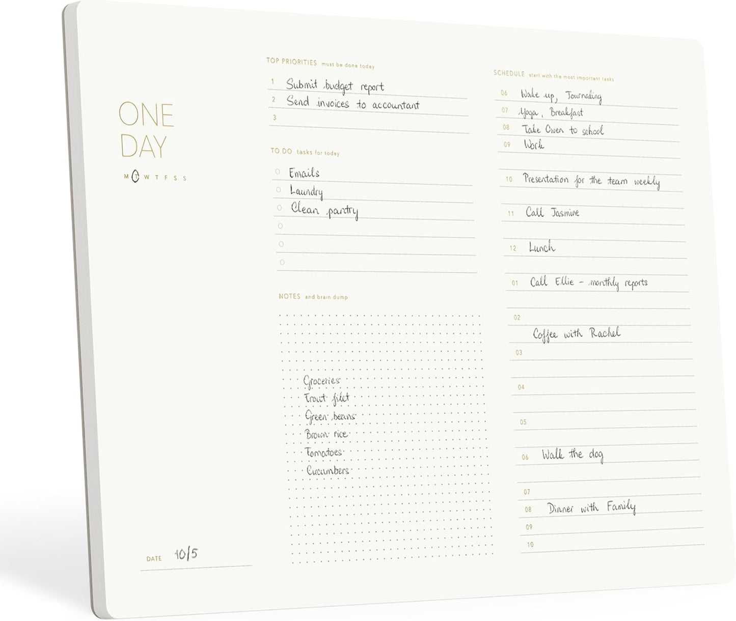 Pinesman - Elegant To Do List Notepad with Mouse Pad Feature, 11.22" x 7.87", 50 Tear-Off Sheets, Gold Foiled, Daily Planning, Eco-friendly To Do List Planner, FSC™ Certified To Do List Notebook for Work