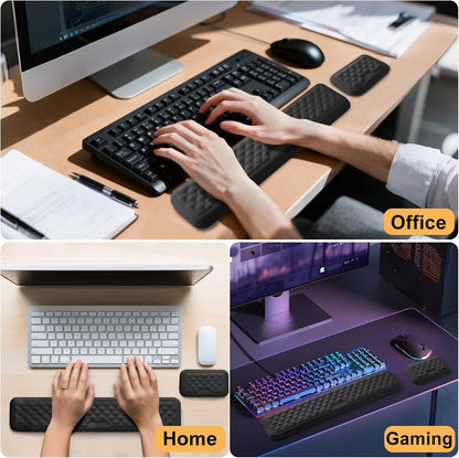 Keyboard Wrist Rest Mouse Wrist Support, Memory Foam Wrist Rest Pad for Computer Laptop, Ergonomic Wrist Cushion Support for Typing Pain Relief, Gaming Home Office, Purple