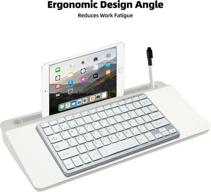 Desktop Whiteboard, Glass Dry Erase Board, Desk Board Buddy,Computer Keyboard Stand,Desk Whiteboard Organizer for Home,Office,School Supplies(White)