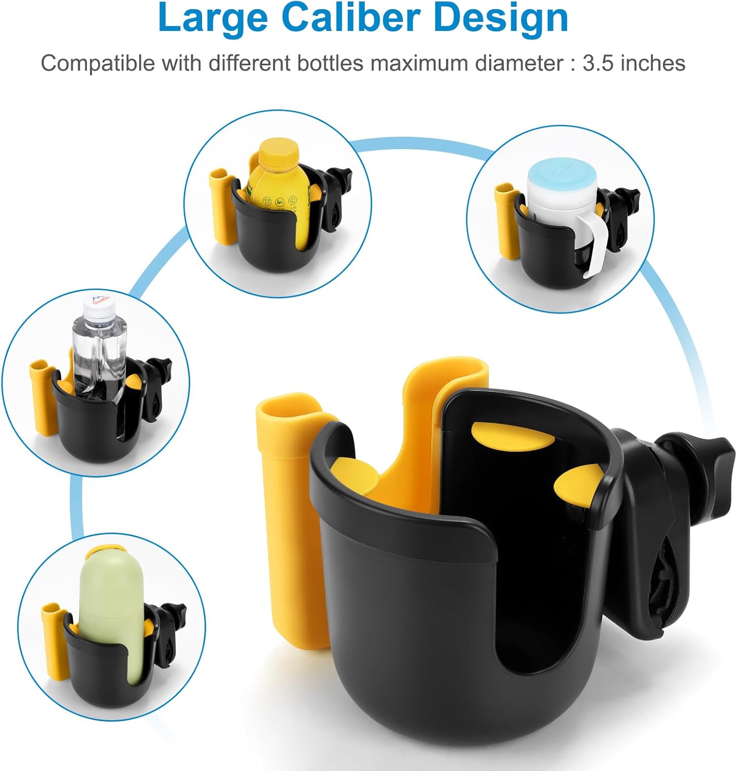 Accmor 2-in-1 Walker Cup Holder with Phone Holder, Wheelchair Cup Holder, Rollator Cup Holder, Cup Phone Holder for Walker, Wheelchair, Rollator, Mobility Scooter