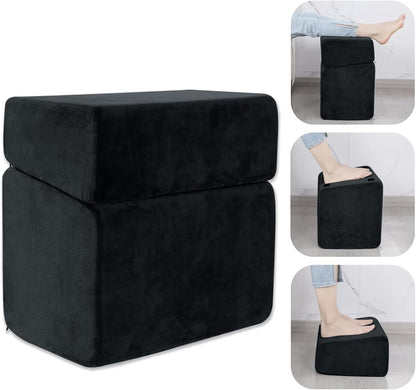 ROYALAY Adjustable Foot Rest Under Desk for Office, High-Density Foam Foot Rest with 3 Adjustable Heights, Ergonomic Footrest with Washable Cover for Home, Airplane, Travel(17 * 11 * 17in, Gray)