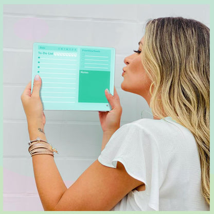 Desktop Thickened Acrylic Dry Erase Board to do List Planner Board，12"x10"，Tabletop Whiteboard with Stand，Frameless Green Dry Erase White Board，for Office/Home/School
