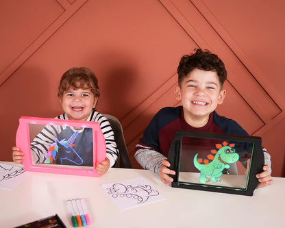 Marvin's Magic Glow Art Neon LED Drawing Board for Kids - Pink Doodle Board with Glow in the Dark Markers - Light Up Tracing Pad and Drawing Tablet - Mess Free Arts and Crafts Set Ages 5+