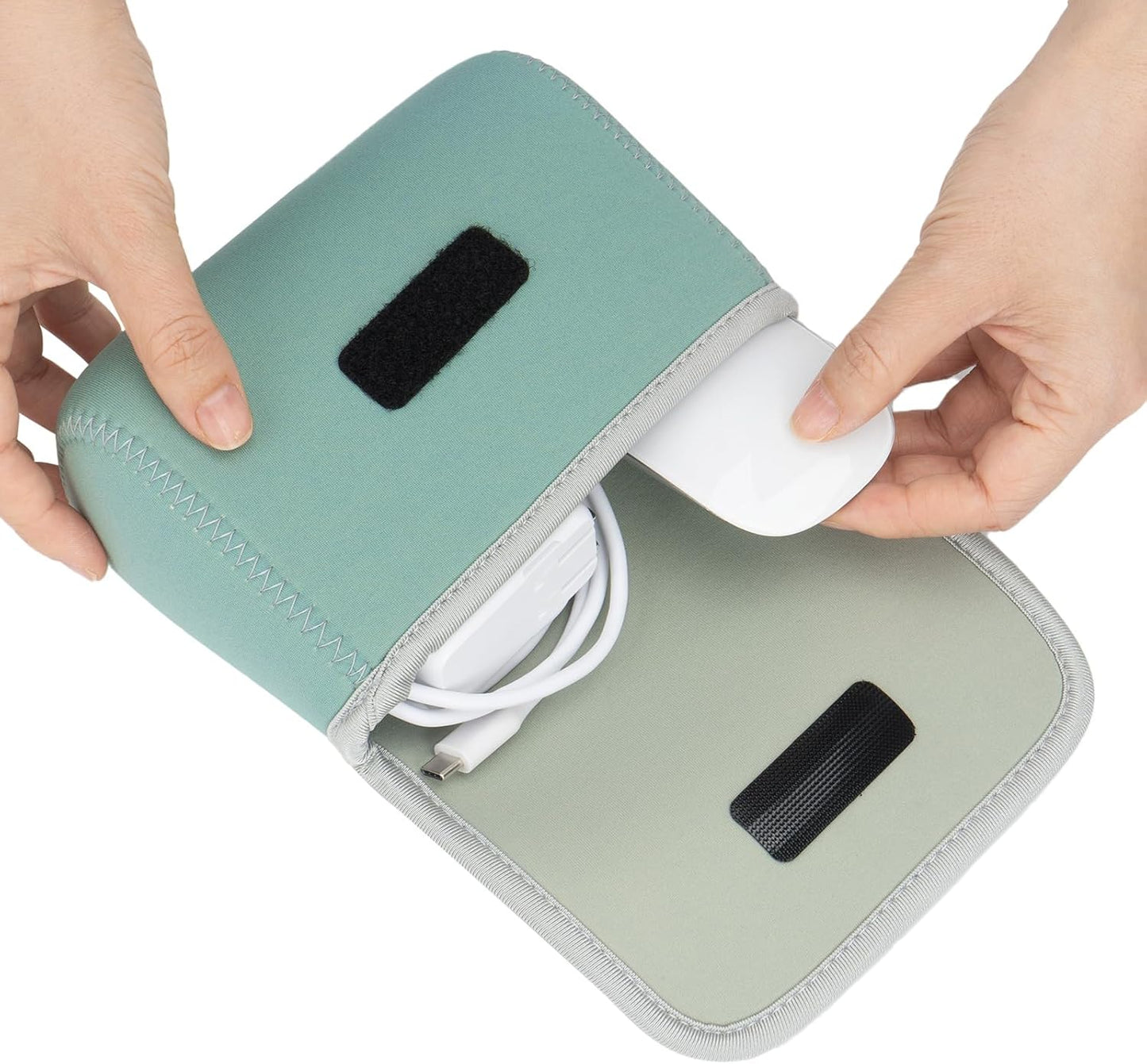 LENTION Storage Small Pouch Bag Cases for Accessories Laptop MacBook Power Adapter, Wireless Mouse, iPhone Charger, Cellphone, Power Bank, Cord Travel Cable Electronic Organizer - Dark Gray