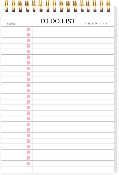 To Do List Notepad 3 Pack, Undated Daily Planner Notepad With To Do List Notebook Checklist Planner Spiral Waterproof Notepad for Office Supplies, School Planner, 52 Sheets/Pack, 5.5"*8.3" A5 Size