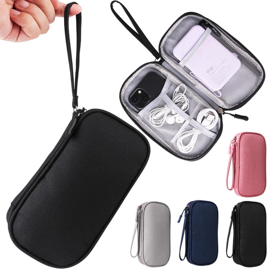 Universal Cable Organizer - Electronics Accessories Bag for Charger, Phone, Memory Cards & Travel Gadgets (Black)