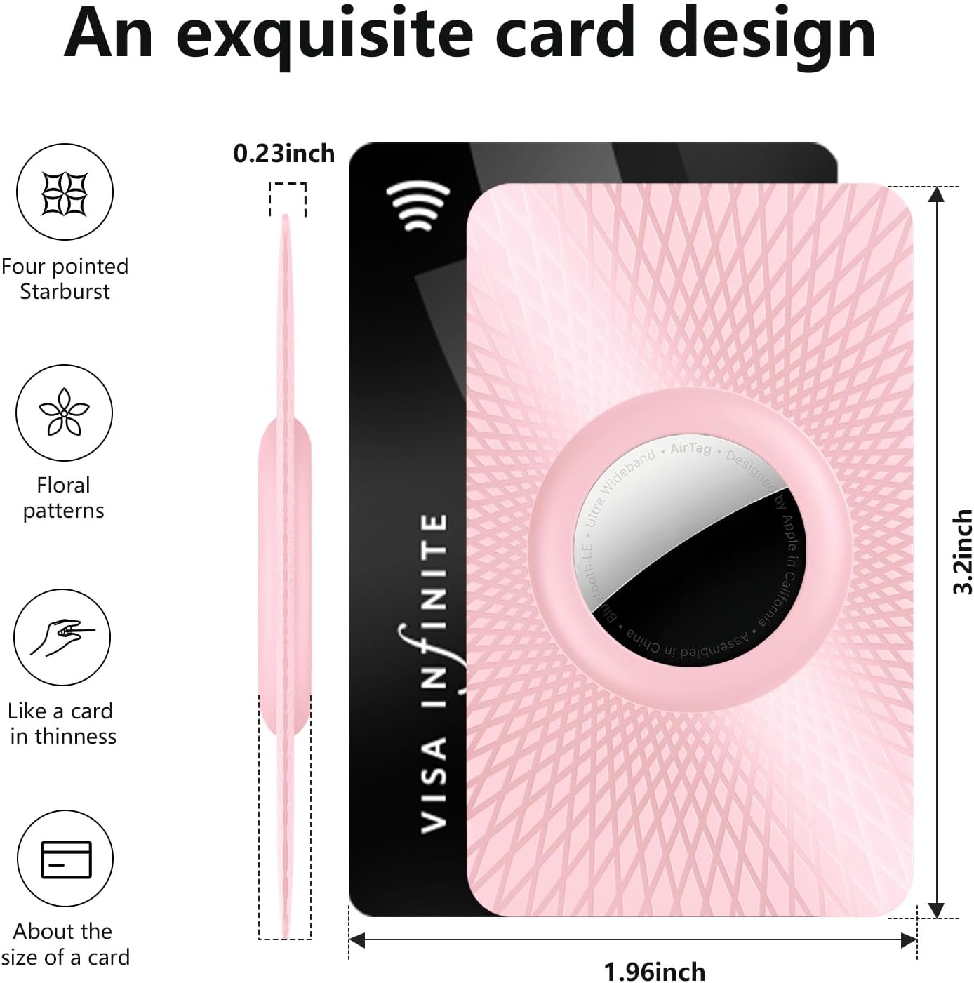 for Airtag Wallet Holder 2 Pack,Ultra Thin Card Holder Compatible with Apple Airtag Case for Purse, Handbag, Backpack Wallet, Clutch Bag