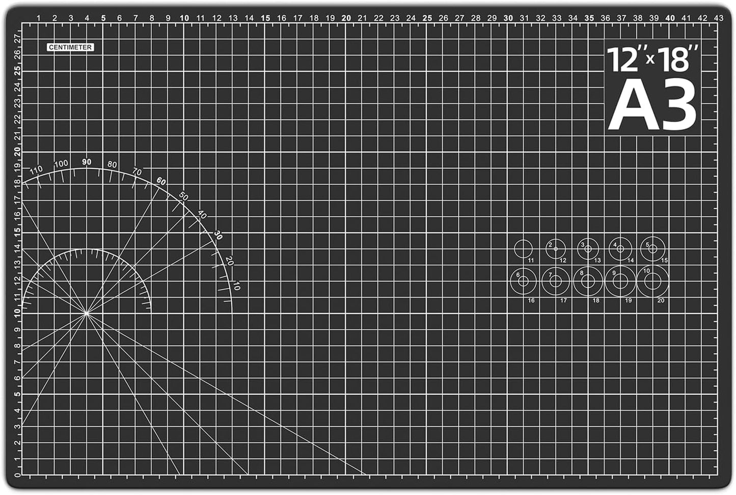 DIYSELF Cutting Mat 12in×18in, Cutting Mats for Crafts, Self Healing Cutting Mat A3, Fabric Cutting Mats Double Side for Sewing, Quilting, Craft Mat for Desktop, Matting & Mounting Materials