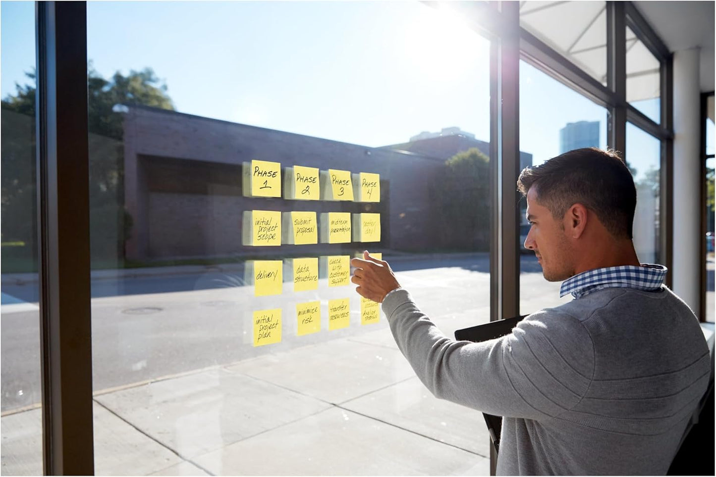 Post-it 100% Recycled Paper Super Sticky Notes, 3 in. x 3 in., 5 Pads, 70 Sheets per Pad, Wanderlust Pastels, School Supplies and Office Products
