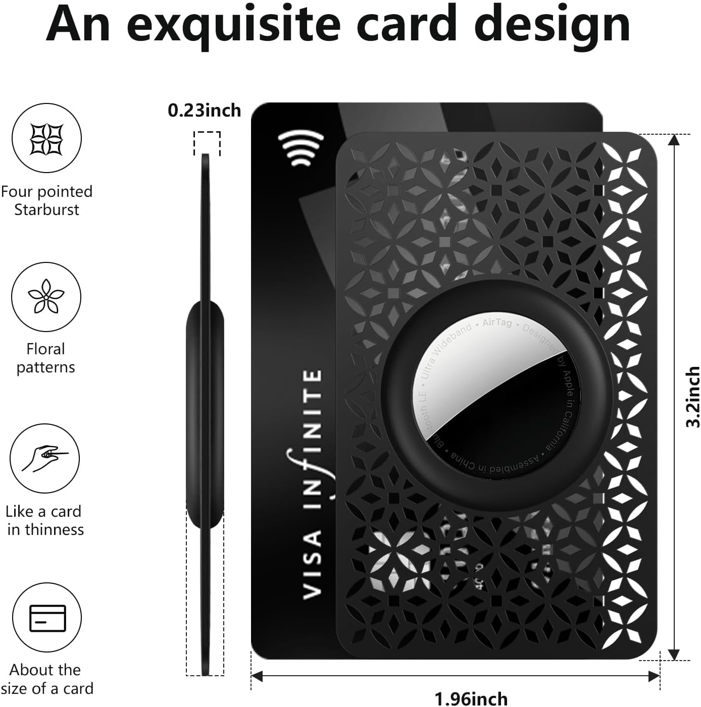for Airtag Wallet Holder 2 Pack,Ultra Thin Card Holder Compatible with Apple Airtag Case for Purse, Handbag, Backpack Wallet, Clutch Bag