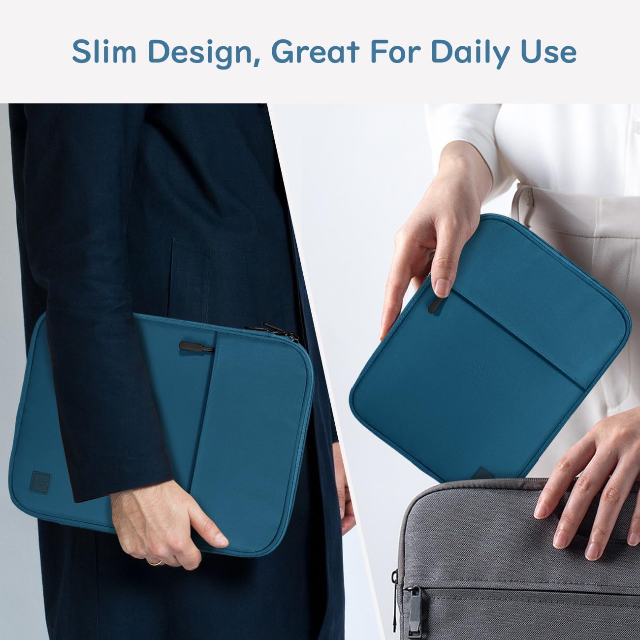 Dadanism 9-11 Inch Tablet Sleeve Padded Carrying Case for iPad (A16) 11th Gen 11", iPad 10th Gen 10.9", iPad Air M4/Pro M5 11", iPad Air 5/4, iPad 9/8/7th Gen, Galaxy Tab A11+ Plus 11", Blue