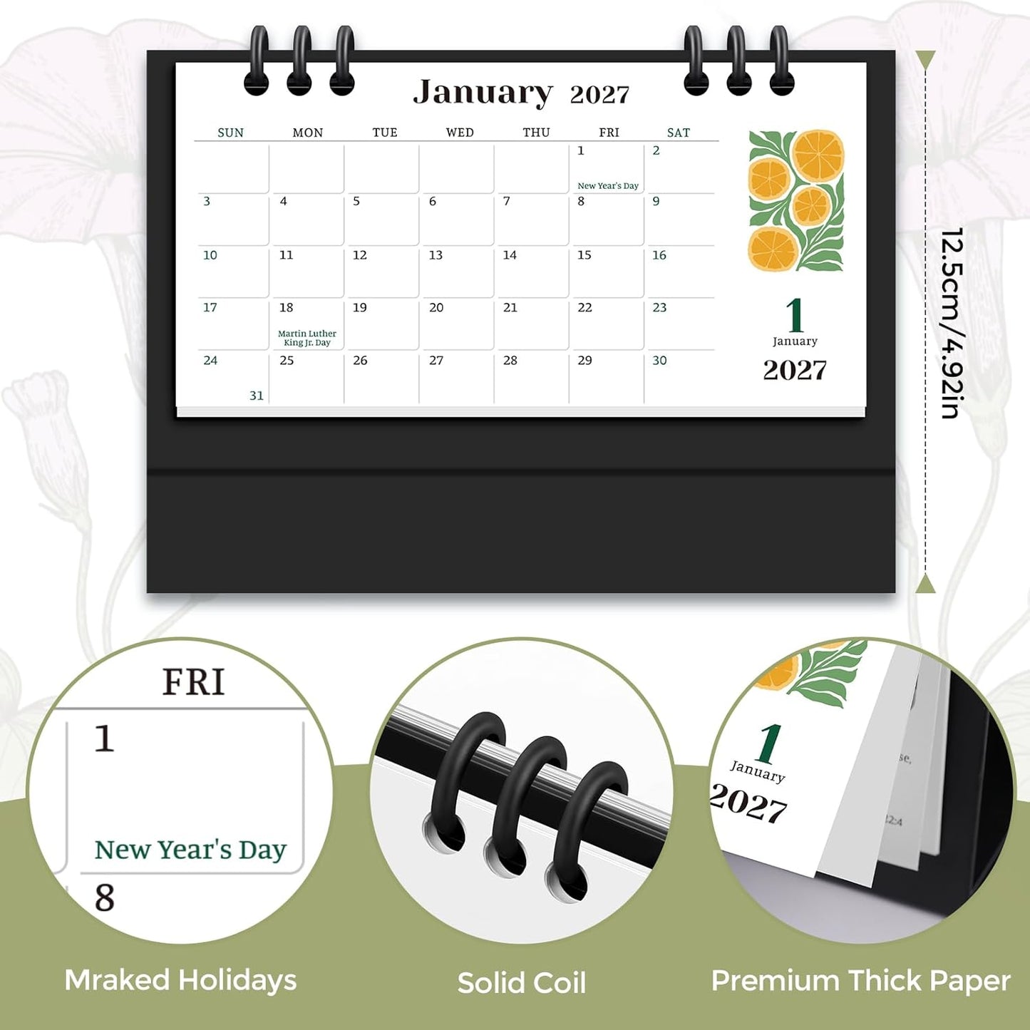 KONVINIT Small Desk Calendar 2026-2027, 6.3" x 3.1", 2026 Desk Calendar - Runs From January 2026 Until December 2027, 24 Months Mini Desktop Calendar for School, Home and Office Supplies