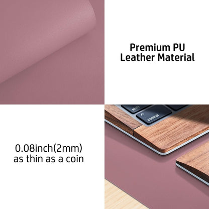 Aothia Leather Office Desk Pad Protector, Non-Slip PU Leather Desk Blotter, Waterproof Laptop Writing Mouse Pad for Office and Home, Black, 31.5" x 15.7" - Colors B