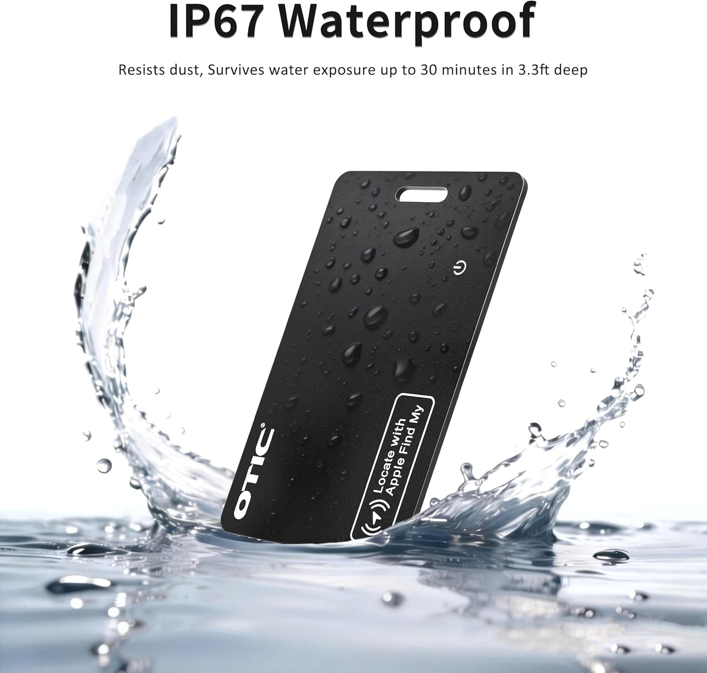 OTIC Dual System Bluetooth Wallet Tracker, 0.07in Slim Smart Tracker for Apple Find My (iOS) & Google Find Hub (Android), Rechargeable Finder with Sound Alert/Waterproof for Wallet/Luggage/Key/Bag
