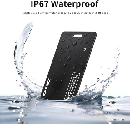 OTIC Dual System Bluetooth Wallet Tracker, 0.07in Slim Smart Tracker for Apple Find My (iOS) & Google Find Hub (Android), Rechargeable Finder with Sound Alert/Waterproof for Wallet/Luggage/Key/Bag