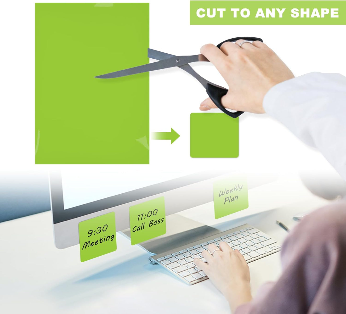 Dry Erase Board Sticker- Whiteboard Stickers-8.27''x11.69'' Removable Dry Erase Sheets- Fridge Dry Erase Paper for Wall/Desk/Refrigerator/Door/Locker/Home/Office/Classroom (White-2Pcs)