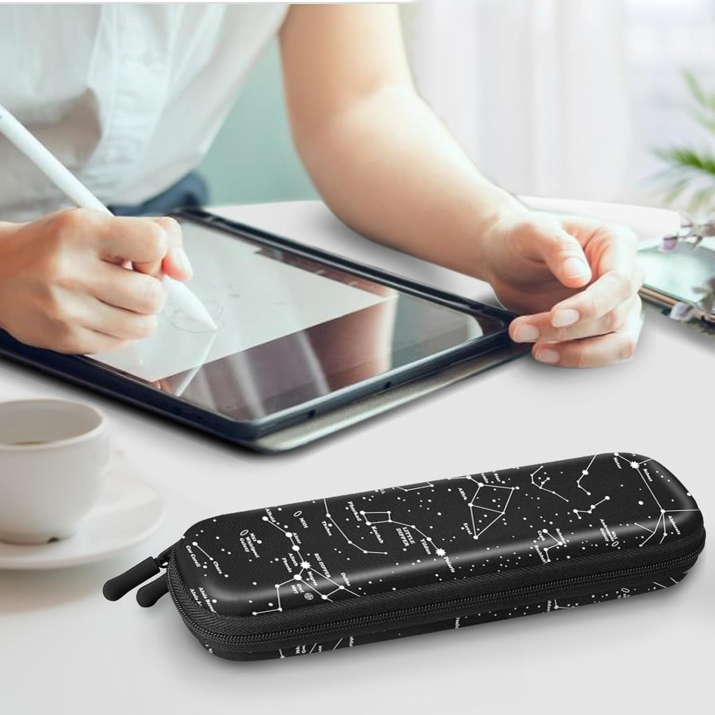Fintie Holder Case for Apple Pencil Pro, Apple Pencil (USB-C / 1st / 2nd Generation), PU Leather Carrying Bag Sleeve Compatible with Pen, USB Cable, Samsung Stylus, Lilac Marble