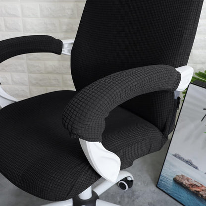 FORCHEER Office Chair Armrest Covers 12-15 Inch Velvet Elastic Black Arm Rest Covers for Desk Computer Chairs Washable