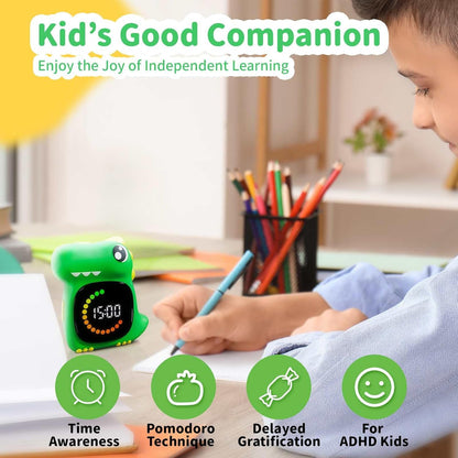 Visual Timer for Kids Light Blue Dinasuor Kids Timer Visual Led Rechargeable Toddler Timer Visual Countdown for Classroom Home Studing Playing