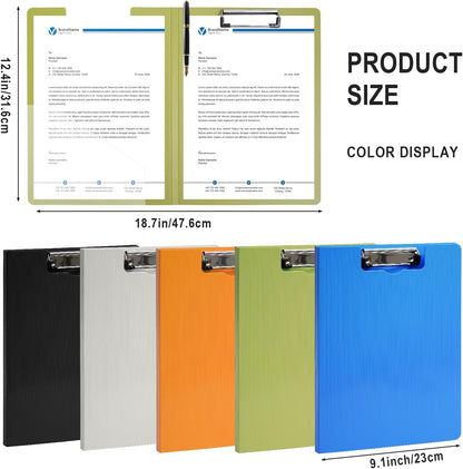 Clipboard Folder, A4 Foldable Clipboards with Pocket, File Cover Office Folder Clipboard, 360 Degree Foldable Storage Clipboards for Office, School or Medical Field, Green