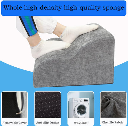 Foot Rest for Under Desk at Work.Multifunctional 3-Tier Foot Stool,with Washable Footrest.for Under Desk,Office Chair Gaming Chair & Sofa,Leg Elevation Pillow,Supports Posture-Brown