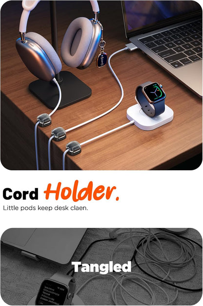 Cord Organizer, 8 Pack Cable Clips [1s Lock & Strongest Adhesive] Spring Cable Management, Cord Holder for Nightstand, Home Office Desk Accessories, Women Teen Cute Room Decor College Dorm Essentials