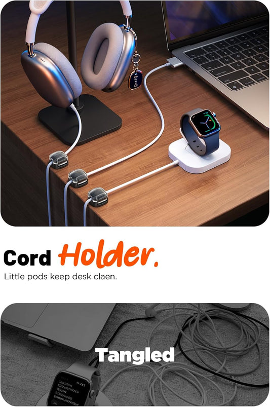 Cord Organizer, 8 Pack Cable Clips [1s Lock & Strongest Adhesive] Spring Cable Management, Cord Holder for Nightstand, Home Office Desk Accessories, Women Teen Cute Room Decor College Dorm Essentials