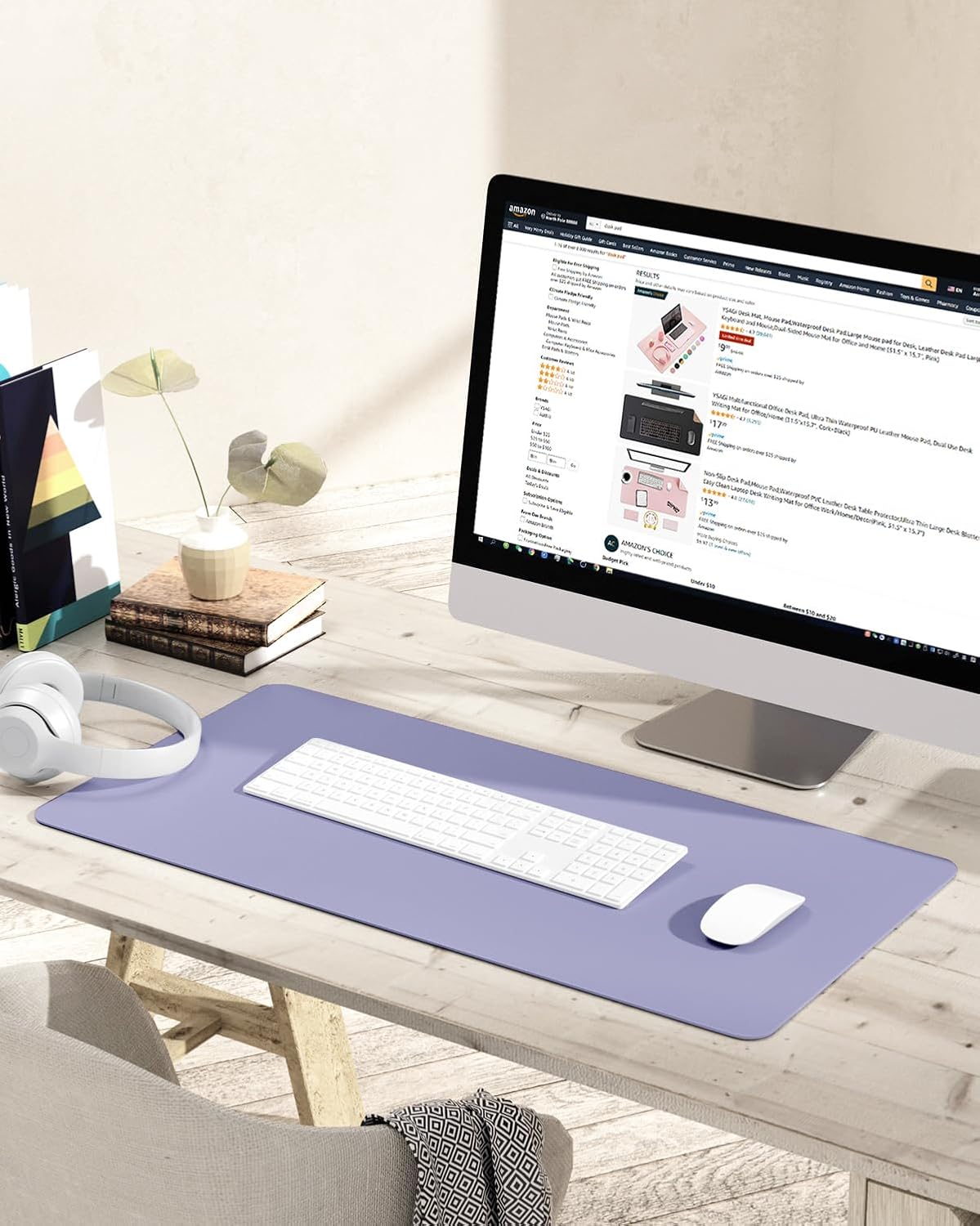 YSAGi Non-Slip Leather Desk Pad, Waterproof Laptop Computer Desk Keyboard Mat, Table Protector Blotter Mat, Large Mouse Pad for Office/Work/Home/Decor(Black, 31.5" x 15.7")