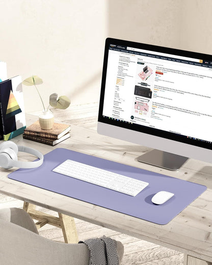 YSAGi Non-Slip Leather Desk Pad, Waterproof Laptop Computer Desk Keyboard Mat, Table Protector Blotter Mat, Large Mouse Pad for Office/Work/Home/Decor(Black, 31.5" x 15.7")